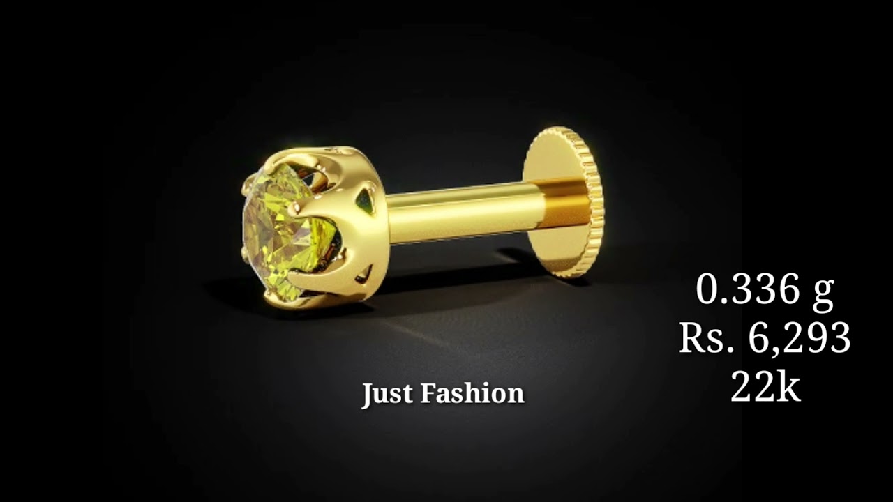 22k Gold Nose Pin Design with Weight and Price 