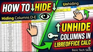 How To Hide Unhide Column In Libreoffice Calc  Hide Unhide Single  Multiple Columns In Libreoffice