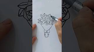 Vẽ hoa Hồng | Vẽ bó hoa hồng | Vẽ tranh tặng mẹ #draw #drawing #drawingtutorial #rose #roses
