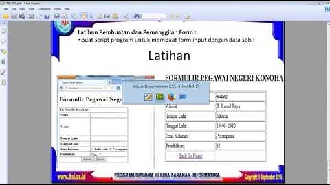 Latihan php : Pembuatan Input Form