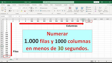 Numerar 1000 filas y 1000 columnas en menos de 30 segundos