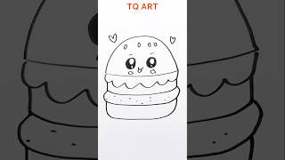 Draw a cute burger | burger drawing #shortvideo ,#reels,#draw,#drawing,#burger ,#food,