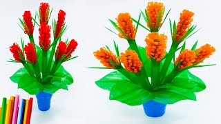 cara membuat bunga keren dari sedotan kerajinan | pretty craft flower straws