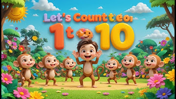 Monkey Counting Song | Learn Numbers 1 to 10 with Playful Monkeys