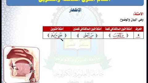 الوحدة الثانية (االاظــهـــار) - مقرر مهارات تلاوة القرآن الكريم