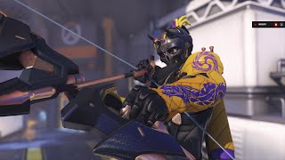 Overwatch 2 - Cyber Dragon Hanzo: First Person, Emotes, Highlight Intros, Victory Poses and Gold Gun