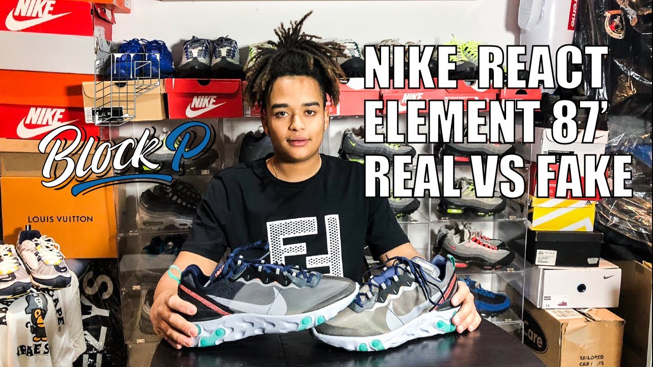 Nike React Element 87 Neptune Real Vs Fake (How To Spot A Fake Nike React Element  87 / 55) - YouTube