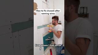 How to fix drywall after adding new plug! #diy #home #homeimprovement #drywall #drywallrepair #fix