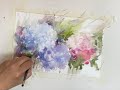 Watercolor/Aquarela - Demo - Hortensias