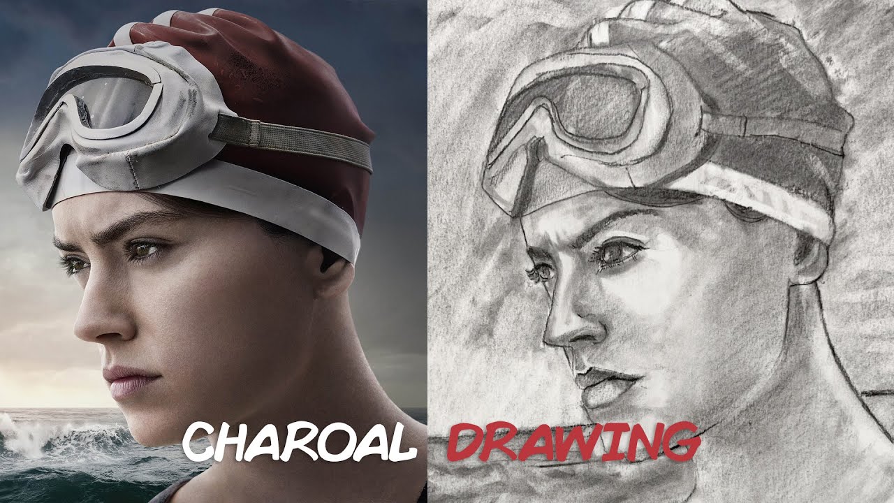 How to Draw Daisy Ridley with Charcoal | Realistic Portrait Tutorial