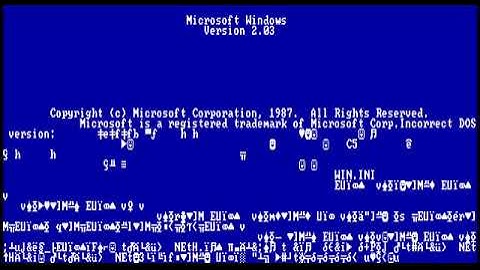 Windows 2.0 Incorrect DOS Version BSOD