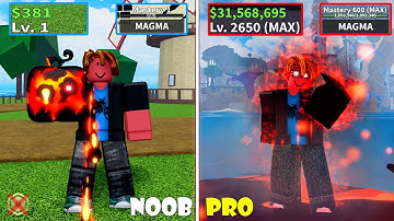 Level 1 to max level as Lava Bacon using only Magma Fruit | Full Gear Human V4 with no Robux & F2P