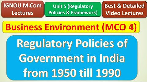 MCOM : MCO 4 : REGULATORY POLICIES IN INDIA FROM 1950 TILL 1990 :UNIT 5 PART 1: MISSION 70% IN EXAM