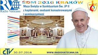 Pope Francis in Poland, Holy Mass at the Shrine of St. John Paul II