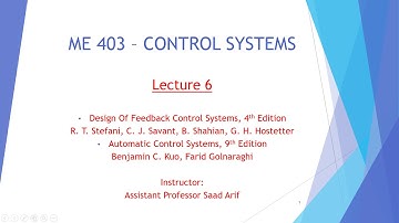 CONTROL SYSTEMS - Lecture 6 (part-1)