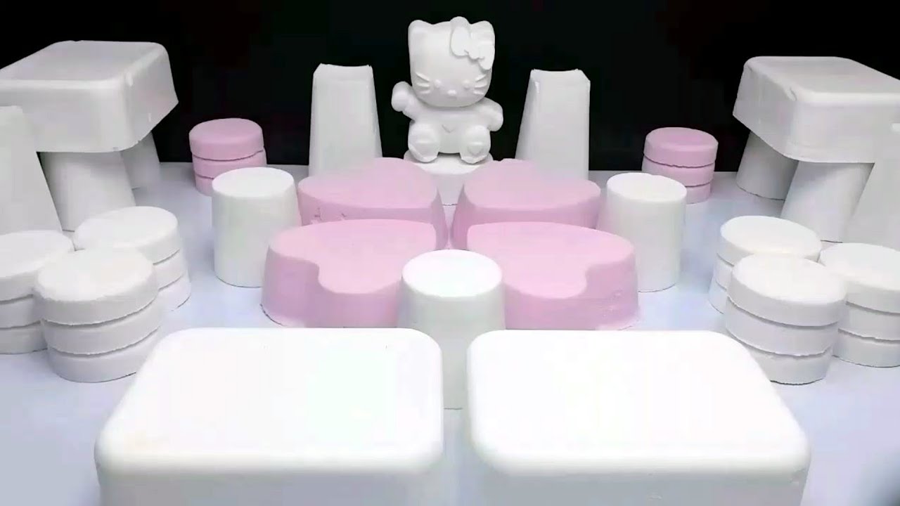 ASMR super crunchy baking soda | shapes 2 colors - YouTube