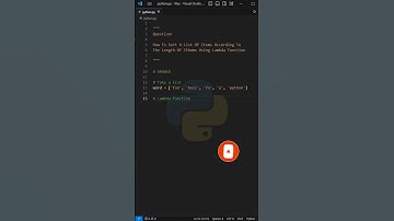 Sort a List | Lambda Function | Python Program | #coding #shorts #python #ytshorts #youtubeshorts