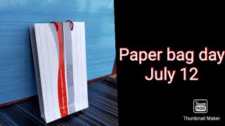 Paper bag day craft/making paper bag from waste paper/easy paper bag idea/reuse of waste papers