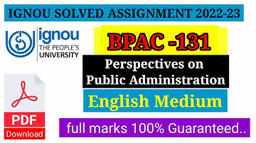 ignou bpac 131 ignou solved assignment 2022-23 bag bhag bscg bcom pdf