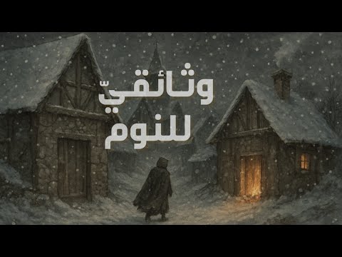 ليلة شتوية هادئة في قرية نائمة وسط الثلوج وصف بطيء وأصوات دافئة للنوم العميق والاسترخاء