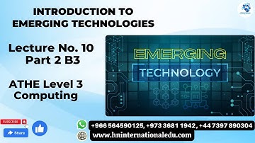 Introduction to Emerging Technologies Lecture No. 10 Part 2 B3 ATHE Level 3 Computing