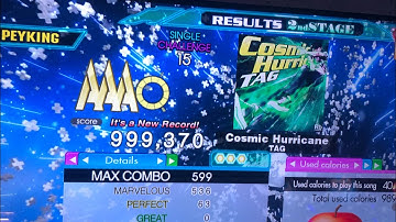(DDR A20+) 15 PFC#22 Cosmic Hurricane (CSP-15) 999,370!!!