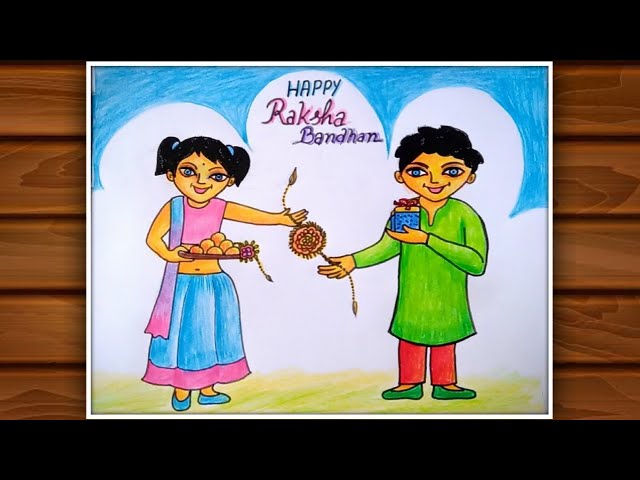 Raksha Bandhan Drawing || रक्षाबंधन चित्र || Rakhi Drawing Easy - YouTube