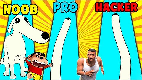 SHINCHAN PLAY LONG NOSE DOG AND MAKE BIGGEST NOSE | NOOB VS PRO VS HACKER