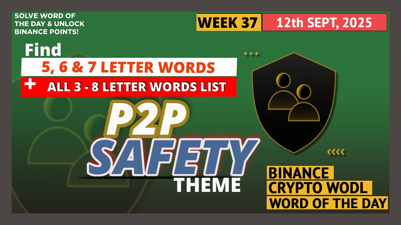 🚀Get 5, 6, 7 & 8 Letters Words | P2P Safety Theme | Binance Word of The  Day Today Answer - YouTube
