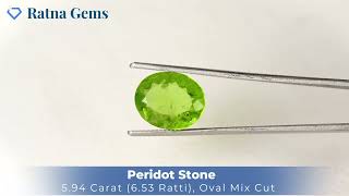 Product Video for: Peridot Stone 5.94 Carat (6.53 Ratti)