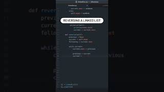 reversing a linked list in Python #leetcode #pythontutorial Python #techinterviews #programming