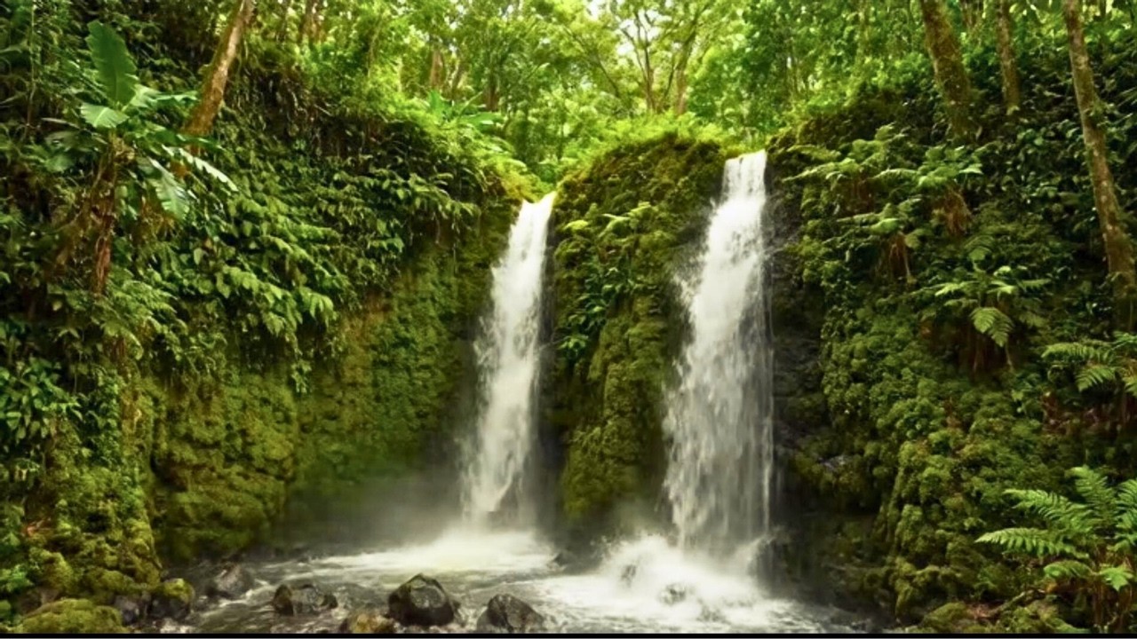 Deep Emotional Release Sleep Melody by Dark Waterfall Under Starry Night for Inner Peace 💙🌌💧