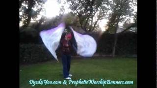 Quill Flags with Dyed4You silks - praise worship dance banners -