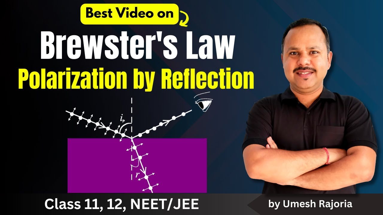 10. Polarization by Reflection | Brewster's Law | Uses of Polarizers ...