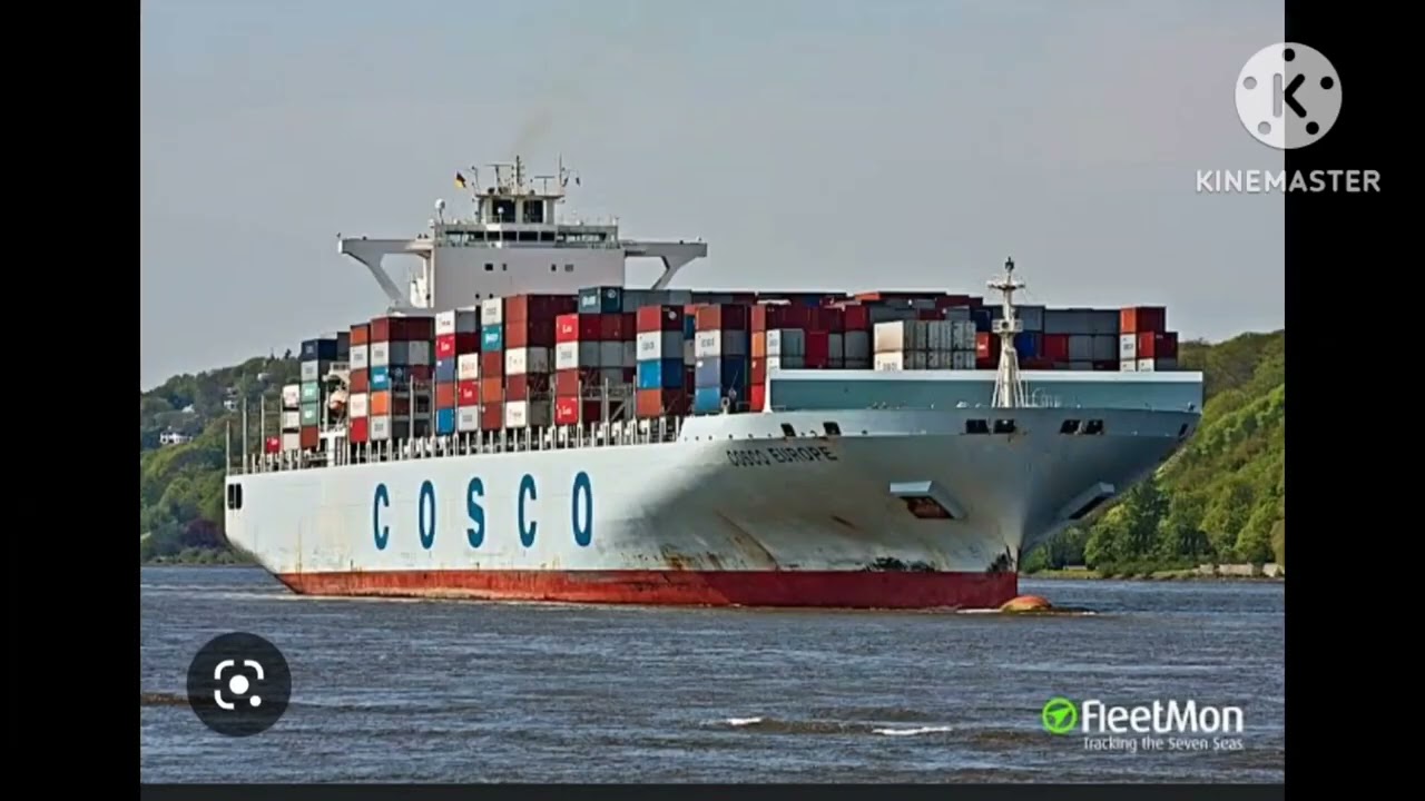 Fotos do navio e container da COSCO Shipping