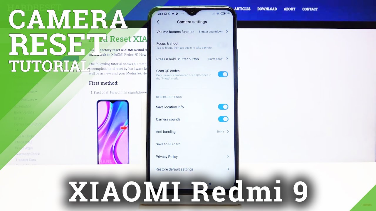 How to Reset Camera Settings in Xiaomi Redmi 9 – Camera Options