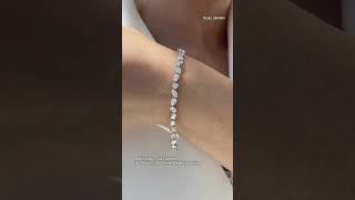 7ct Lab Grown Multi Shape Diamond Tennis Bracelet White Gold
