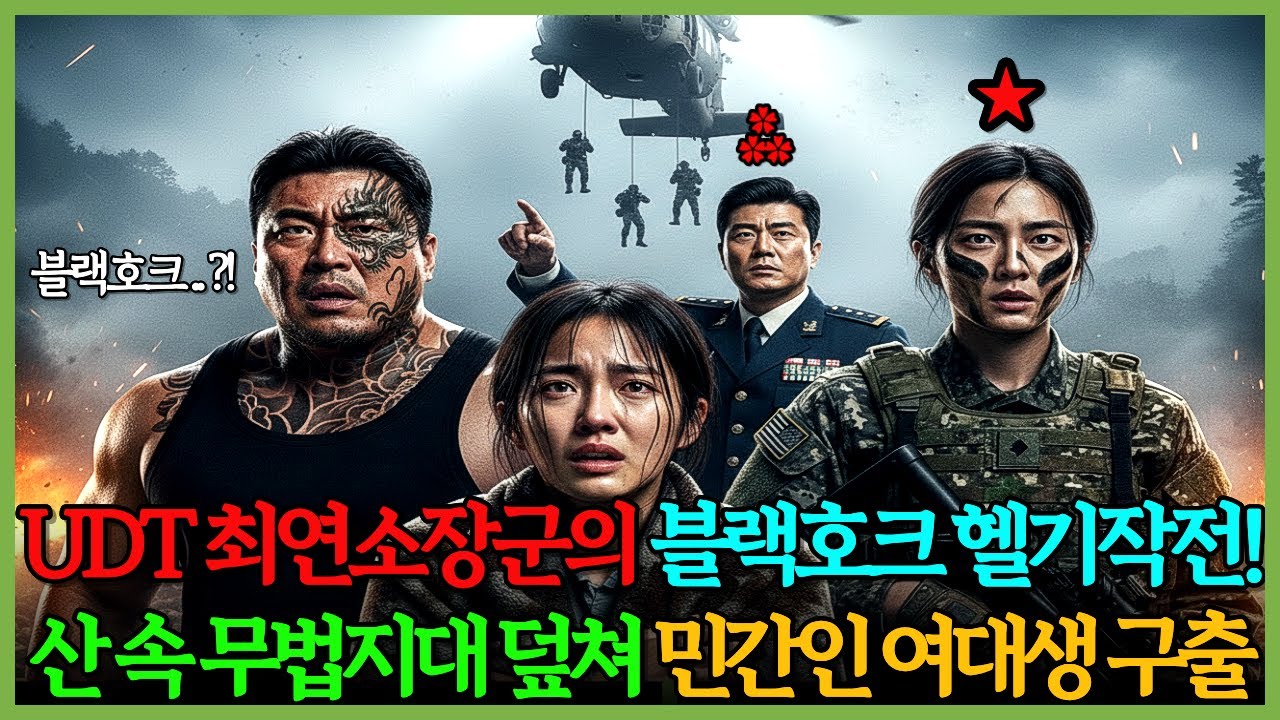 "작전 개시!" 산속 무법지대 초토화한 UDT 최연소 장군의 블랙호크 헬기 작전, 안도의 눈물 흘리는 민간인 여대생. 