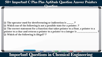 MCQ Questions C Plus Plus Aptitude Question Answer Pointers with Answers