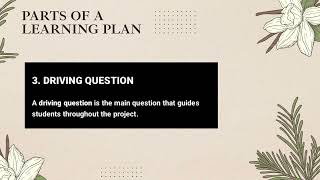 EL112 Writing a PB/PBL Plan A. Analyzing a Sample Learning Plan and Parts of a Learning