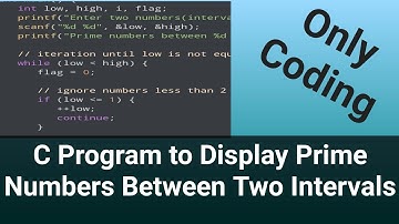 C Program to Display Prime Numbers Between Two Intervals #c #c_programming #c_language