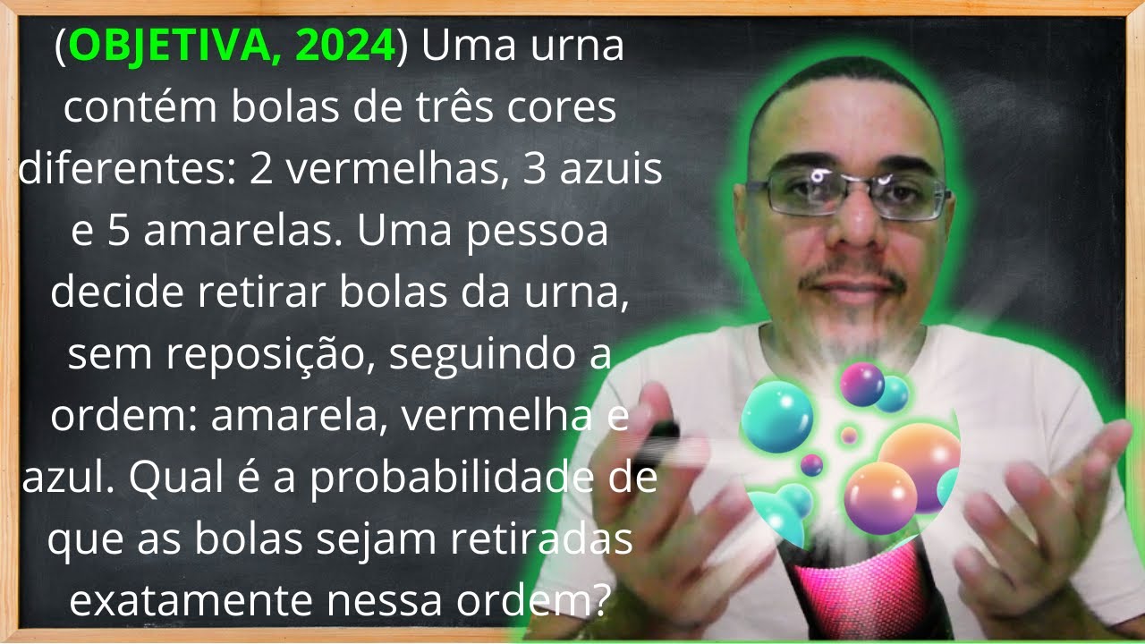 Uma urna contém bolas de três cores diferentes: 2 vermelhas, 3 azuis e ...