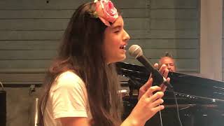 Angelina Jordan rehearsing the song she composed for the orchestra and wrote the lyrics