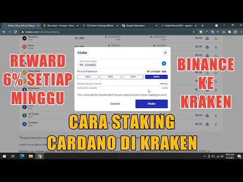 TUTORIAL CARA STAKING CARDANO DI EXCHANGE KRAKEN - KIRIM SALDO DARI BINANCE KE KRAKEN