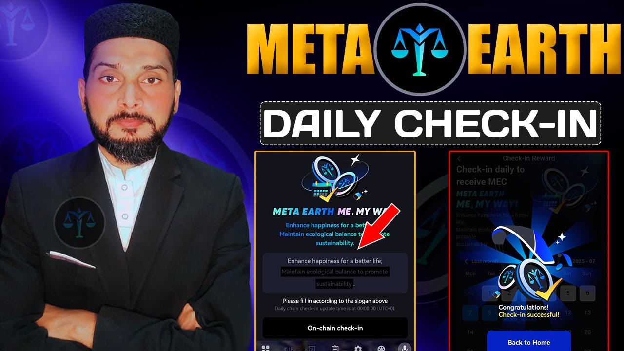 new Mining App: Meta Earth Daily Check-In Reward Received ✅ MCToken Withdrawal Step-by-Step Guide