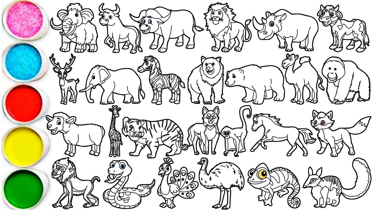 Draw Amazing Animals in 1 Hour - Mammoth, Horse, Buffalo, Lion, Rhinoceros, Cow, Deer & others