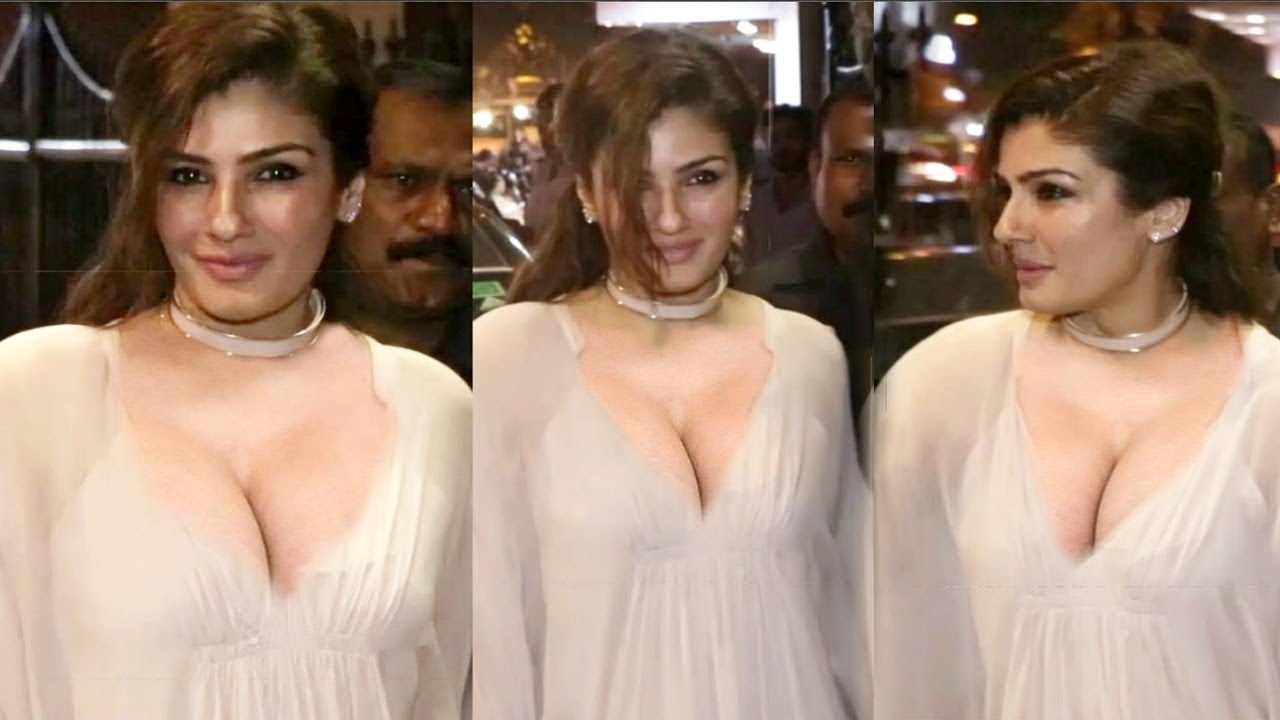 Raveena Tandon Looks Stunning In White Dress At Yuvraj Singh Retirement Party - YouTube