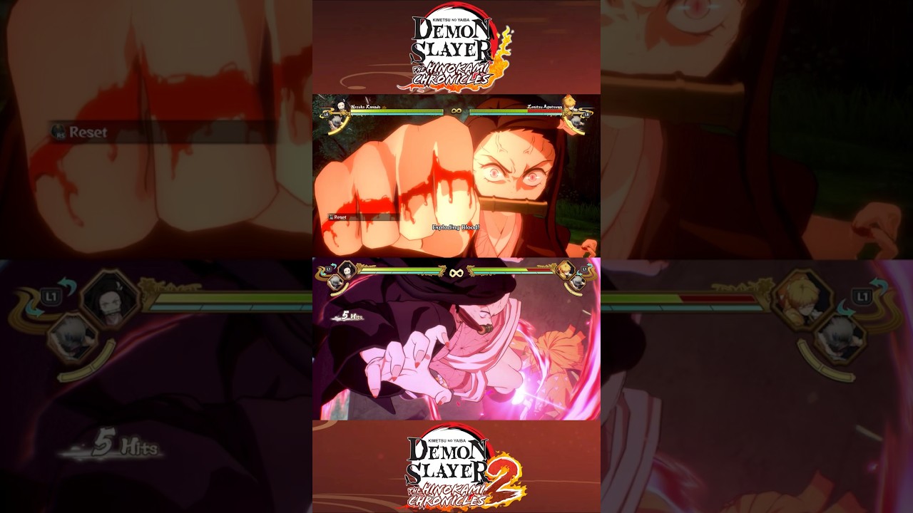 Nezuko Kamado Ultimate Attack Comparison - Demon Slayer Hinokami Chronicles 1 & 2