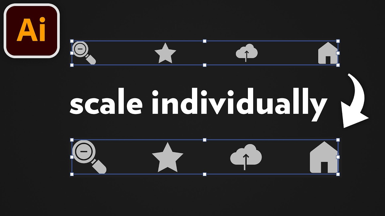 Scale Multiple Objects Individually (SOLVED!) | Adobe Illustrator - YouTube