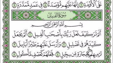 سورة الفيل مكتوبة بصوت شيخ رعد محمد الكردى